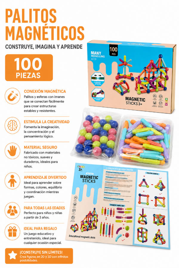 Producto - Juego magnético barras y esferas