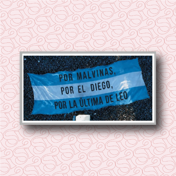 Producto - Por la última de Leo bandera festejo