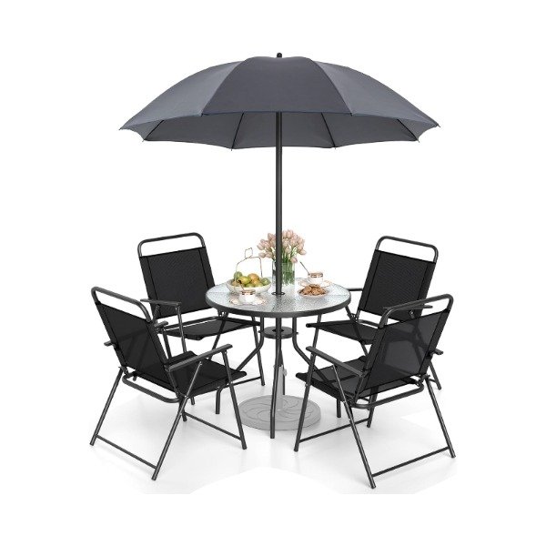 Producto - SET JARDIN 4 SILLAS + MESA + SOMBRILLA
