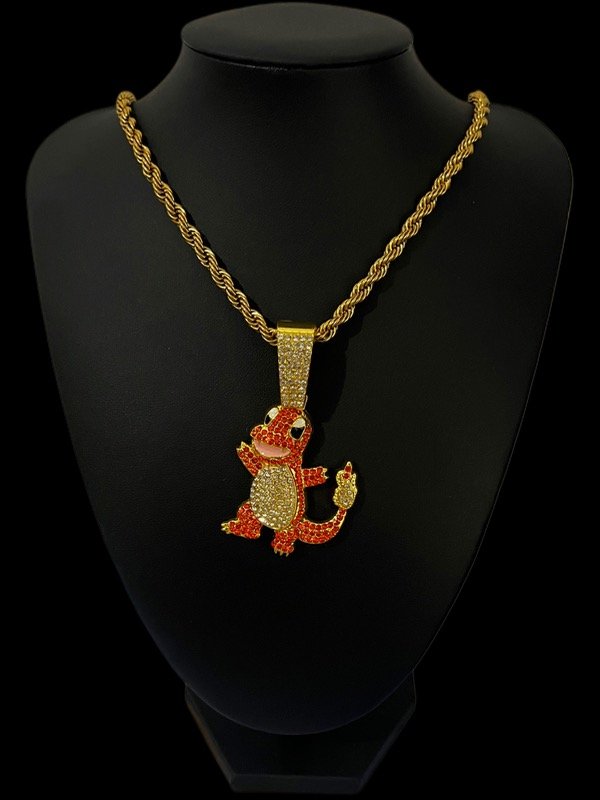 Producto - DIJE CHARMANDER ORO + COLLAR