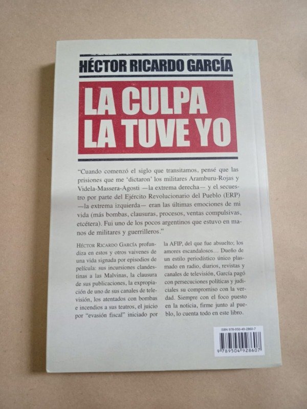 Producto - La culpa la tuve yo - Héctor Ricardo García - Planeta 2012 - 1