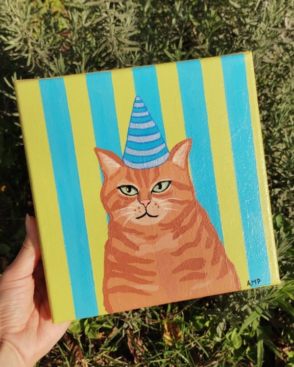 Producto - Cuadro Gato Naranja