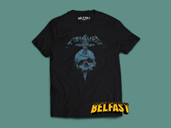 remera metallica blue skull