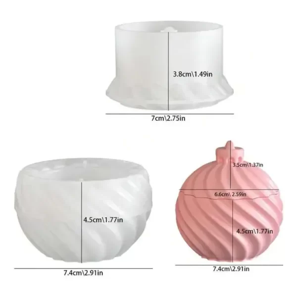 Producto - Molde Silicona Alhajero Contenedor De Velas Bola Navideña - 1