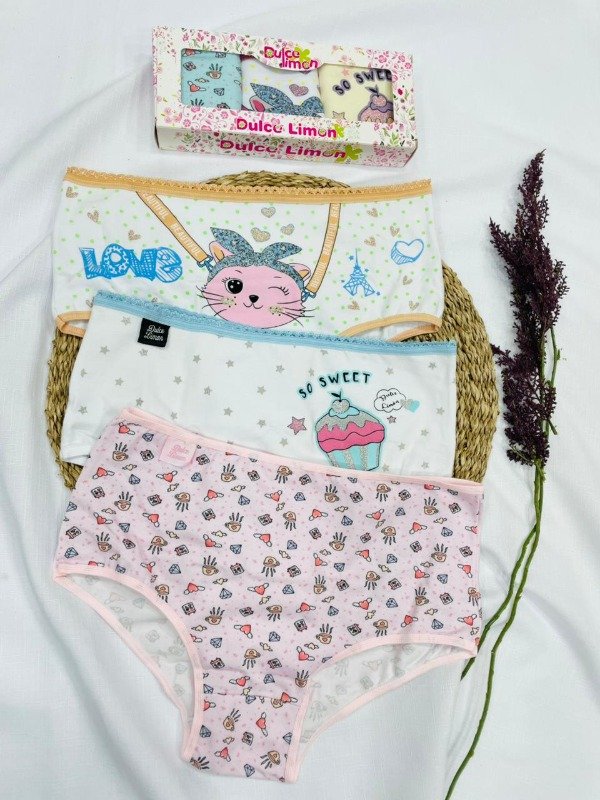 Producto - Art. 1923/5- DULCE LIMON - PACK X3 Bombacha de Niña