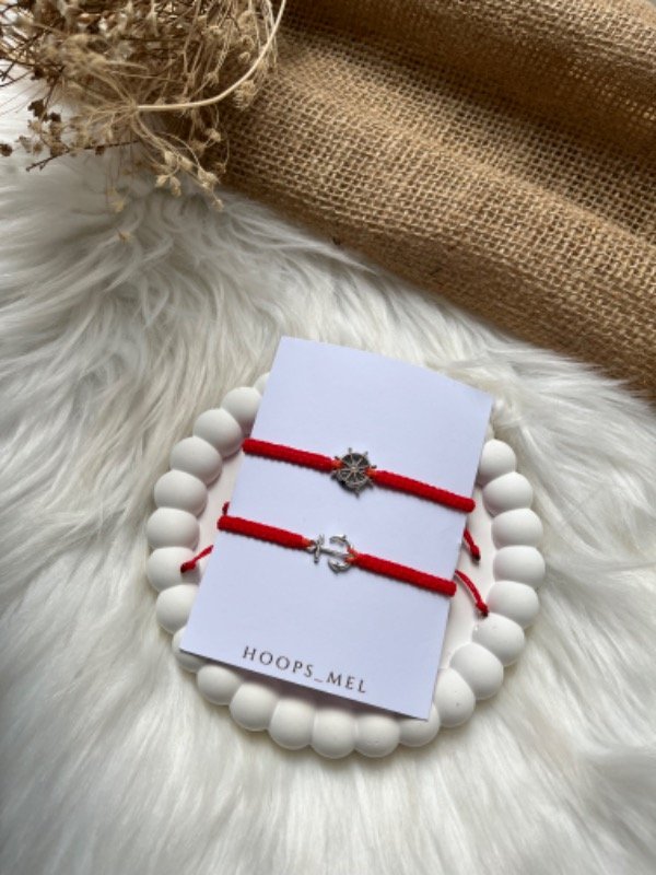 Producto - Pulseritas ancla y timón rojo ll