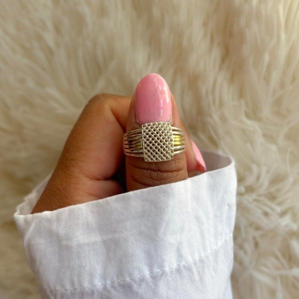 Producto - Anillo Plata y Oro Prisma (Cod.852)