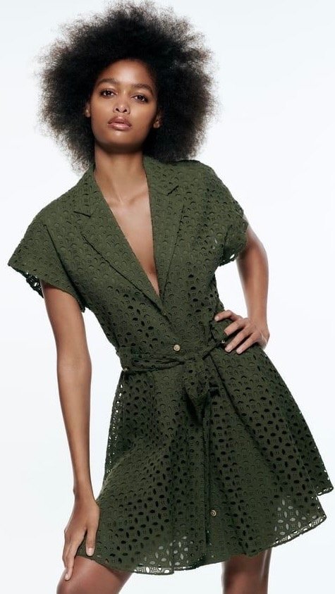 Producto - Vestido bordado perforados Zara