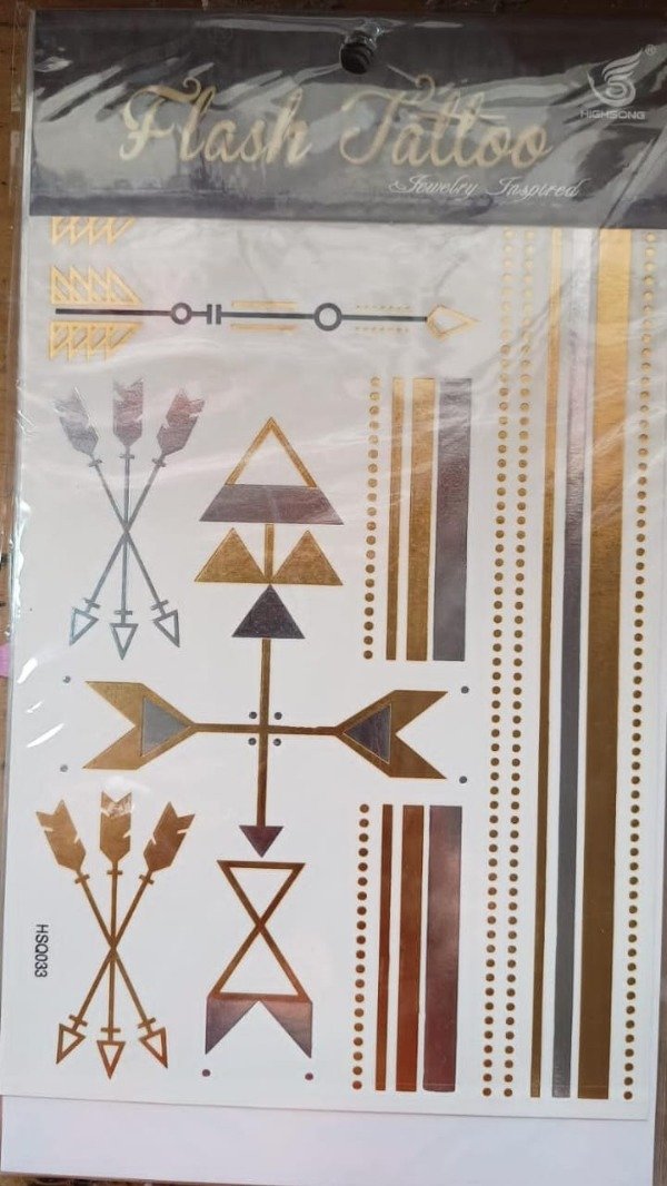 Producto - Tattoo temporal dorado x un 10 x 21 cm