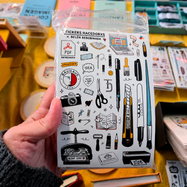 Producto - Plancha Stickers Troquelados Herramientas Blanco