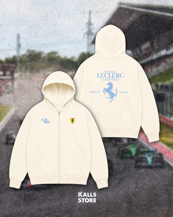 Producto - Campera cremita celeste Charles Leclerc #caballo