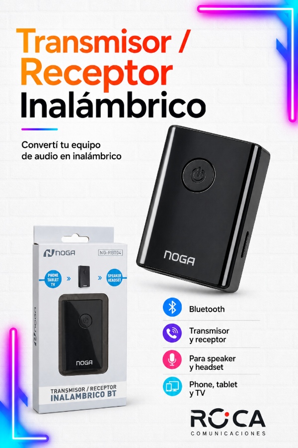 Producto - Transmisor /Receptor Inalámbrico Bluetooth Noga NG RBT04