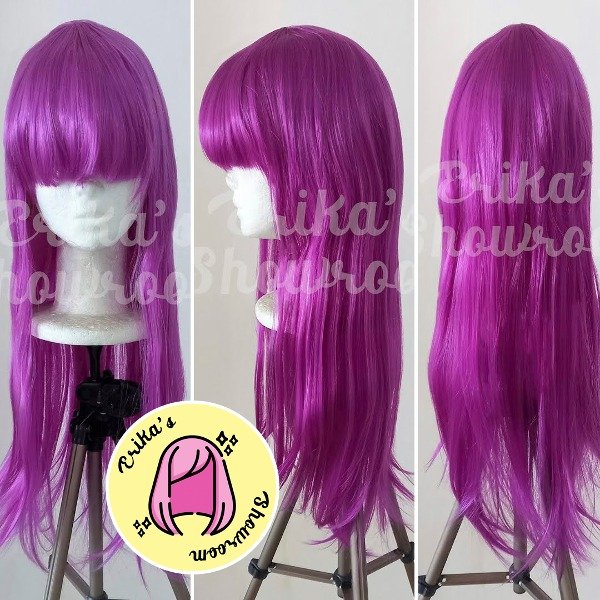 Producto - Peluca larga lacia con flequillo violeta 51P