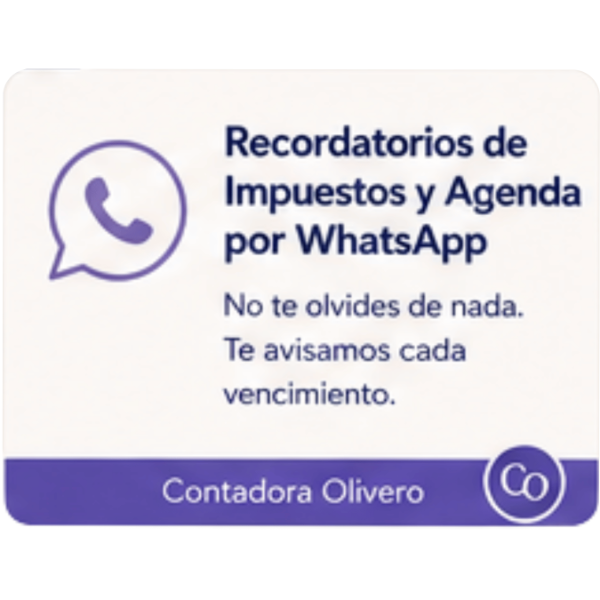 Producto - Recordatorio de Pago de Impuestos y Agenda de Vencimientos por Wpp