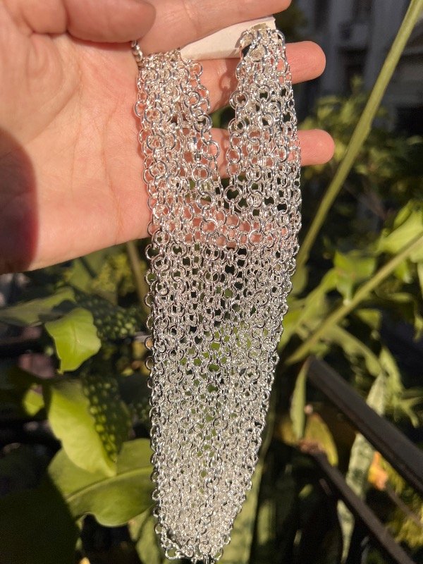 Producto - 2 cadenas circulitos acero blanco