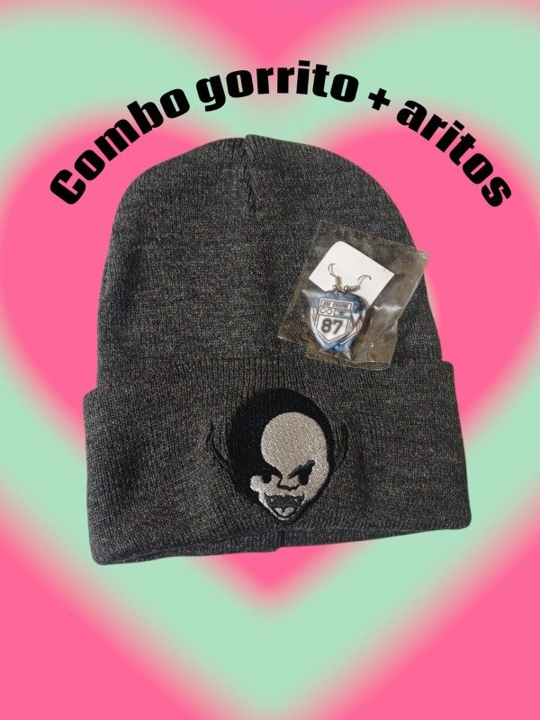 Producto - Combo gorrito de lana mas aritos los piojos 12