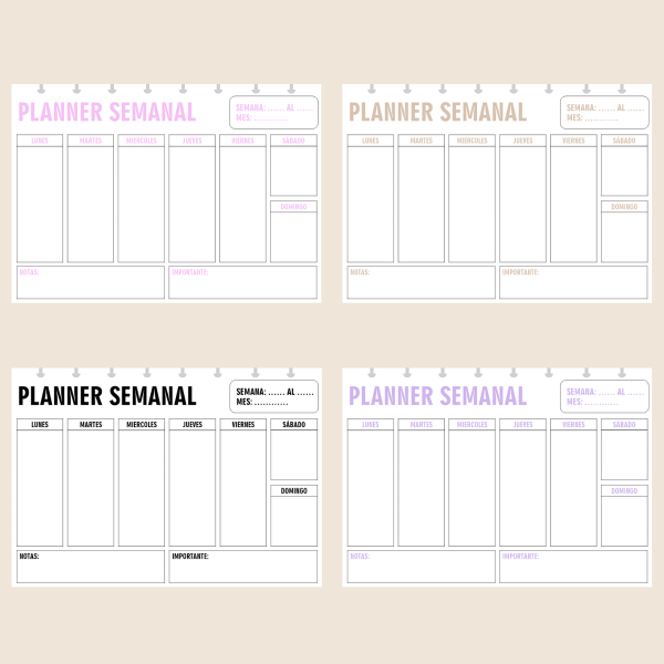Producto - Planner Semanal X30