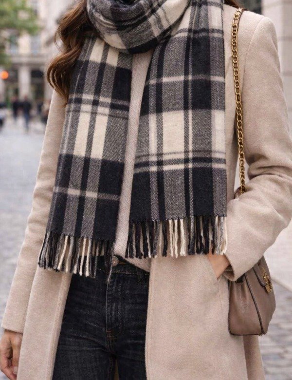 Producto - Bufandon sift polar beige y grises