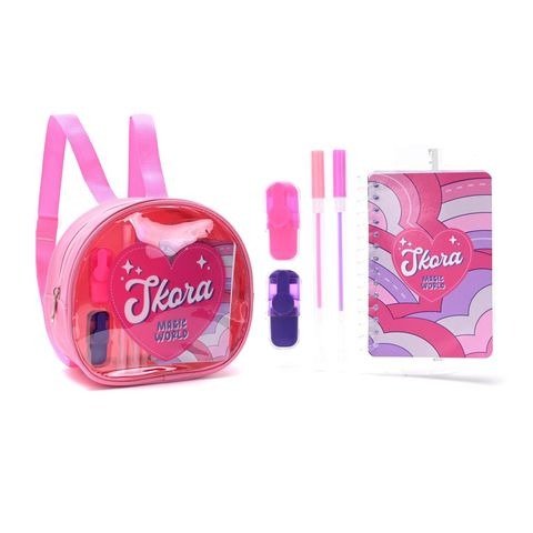 Producto - MOCHILA CON SET DE UTILES CORAZON 21X8X19CM SKORA