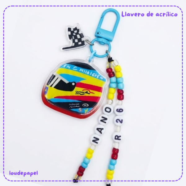 Producto - Fernando Alonso - Llavero con charms