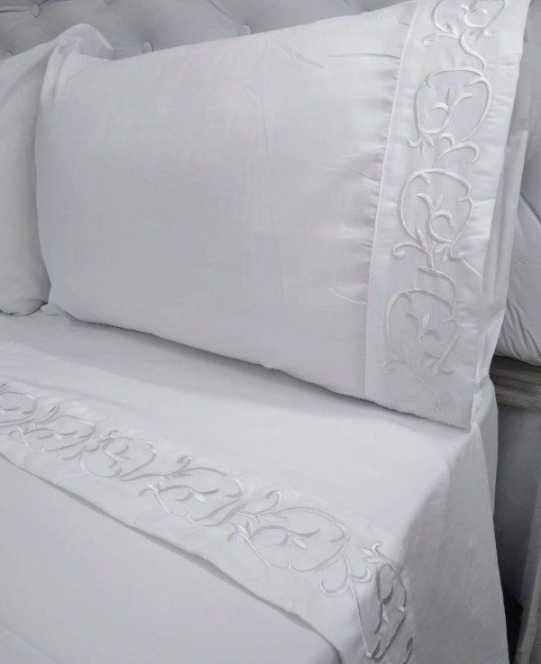 Producto - Juegos de sábanas 600 hilos broderie Queen size