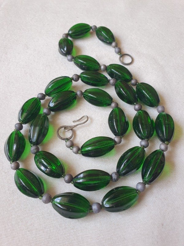 Producto - LUCERO Collar Cristal Verde Inglés Gallonado - 3
