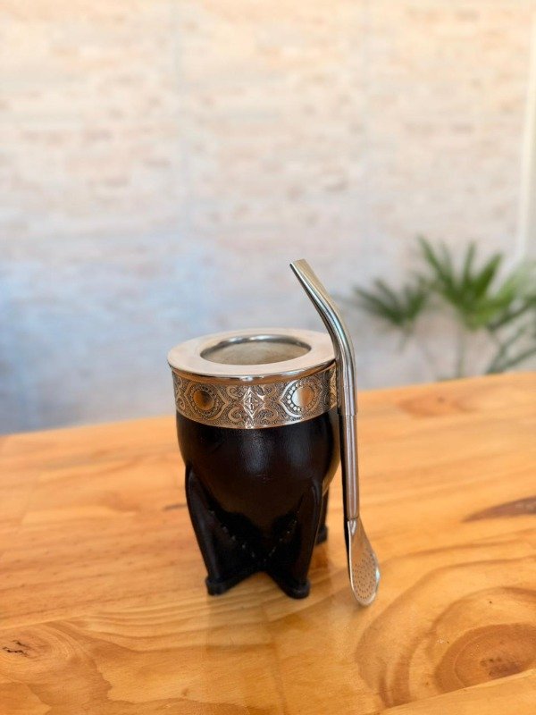 Producto - MATE IMPERIAL CUERO/CALABAZA + BOMBILLA