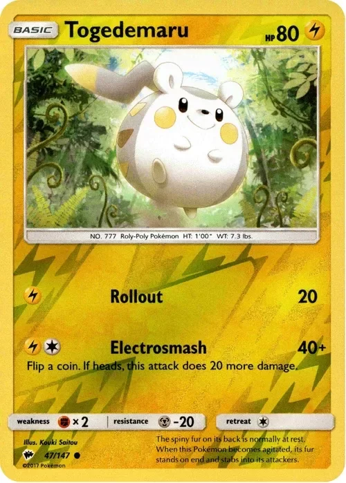 Producto - Togedemaru - 47/147 - Burning Shadows - Reverse Holo