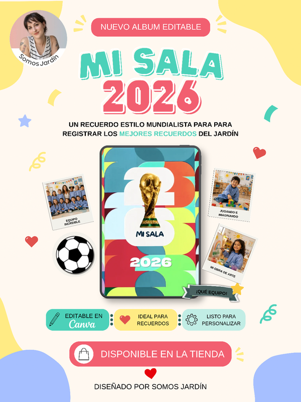 Producto - Álbum editable Mi Sala 2026 Estilo mundialista para Nivel Inicial