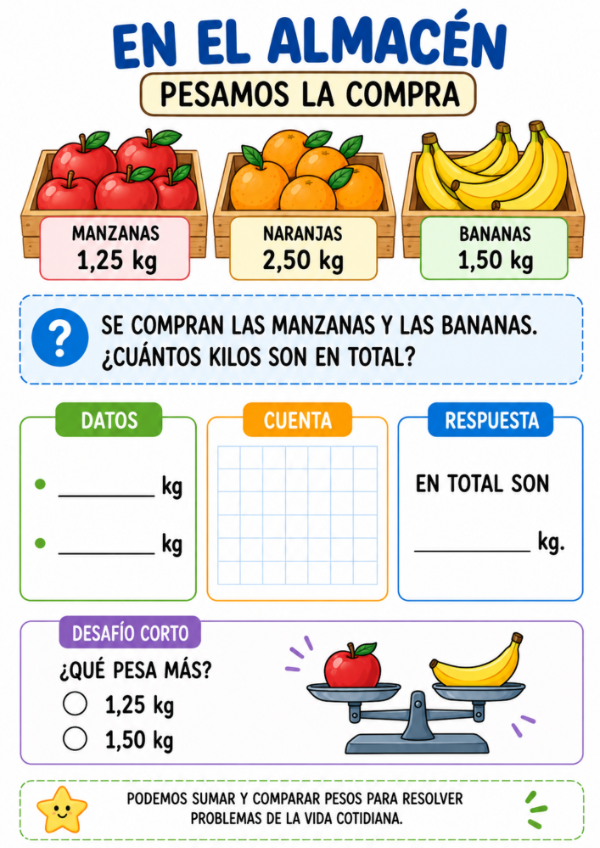 Producto - Decimales en acción: Situaciones problemáticas sencillas - 15