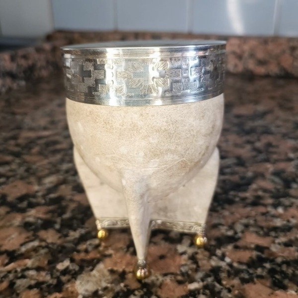 Producto - MATE IMPERIAL PREMIUM CUERO CRUDO ALPACA Y BRONCE