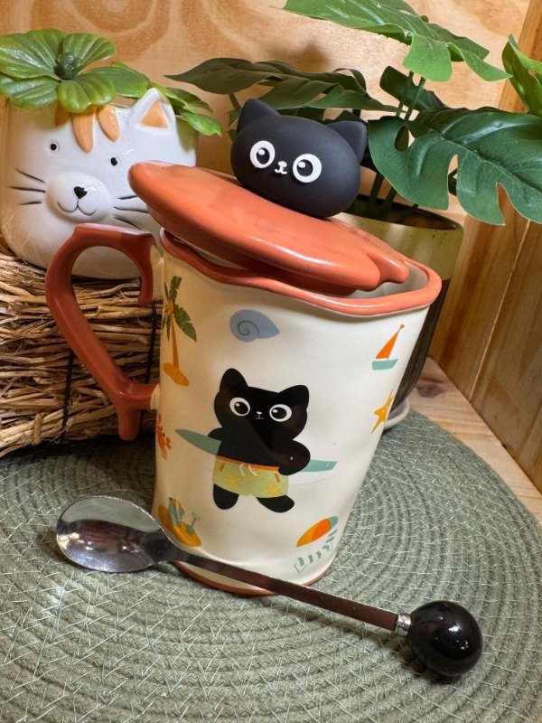 Producto - Taza Gato Negro A Naranja (Efectivo: 23.120)