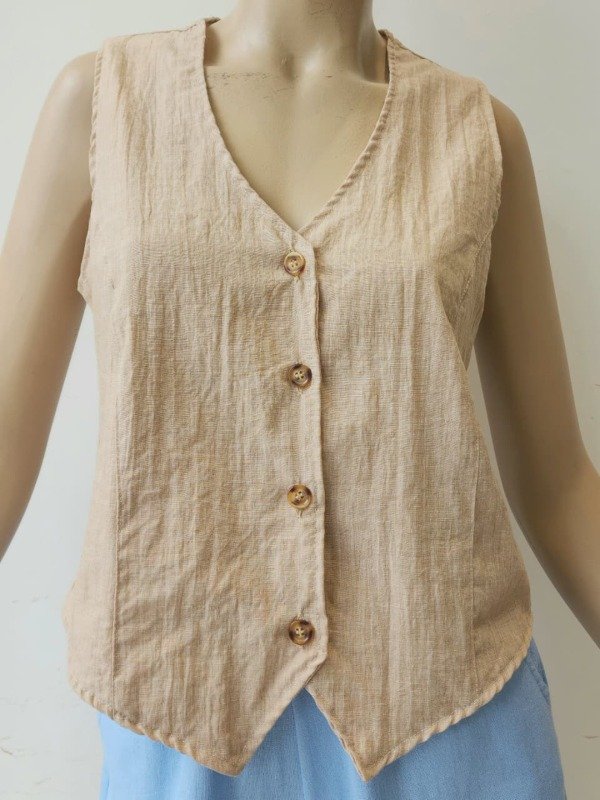 Producto - Chaleco Con Botón Greta Liso (Art. 6048)