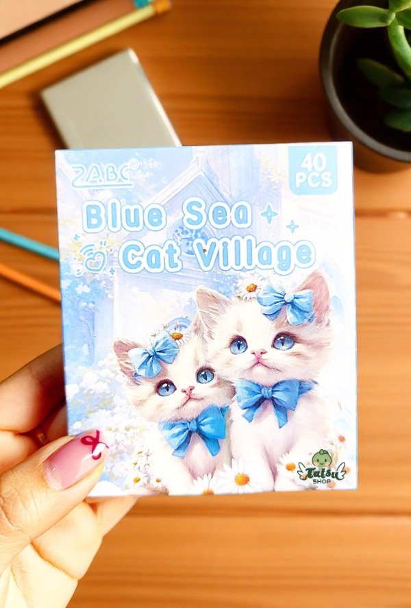 Producto - Pack de 40 Stickers Blue Sea Cat Village