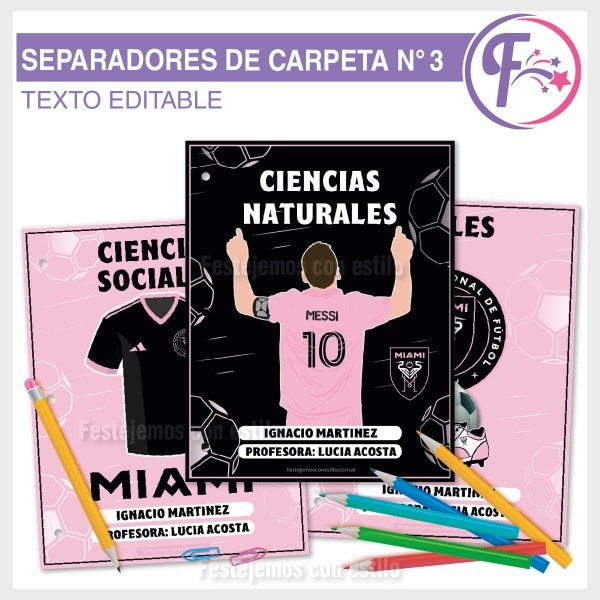 Producto - Inter Miami Kit Escolar Separadores Imprimibles