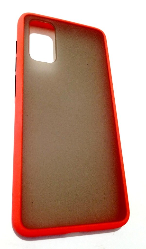 Producto - Funda Traslúcida oscuro borde Rojo para Samsung S20