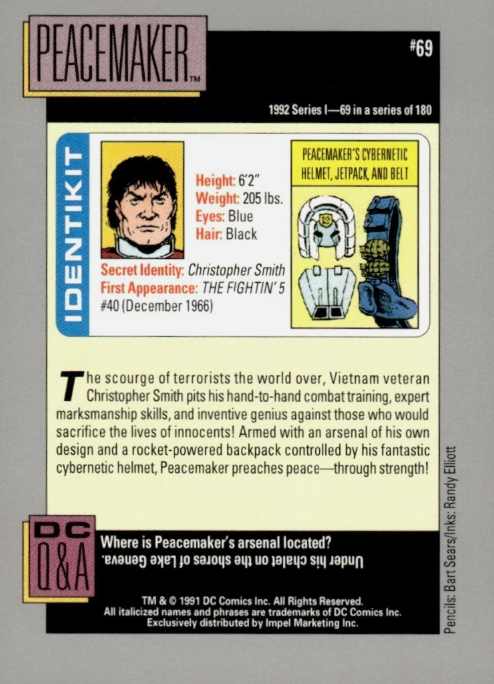 Producto - 1992 Impel DC Comics Cosmic #69 - Peacemaker - 1