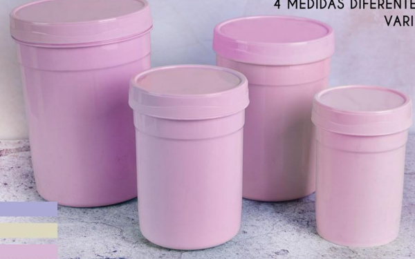 Producto - DW SET X 4 TARROS PASTEL C/TAPA  ART4711