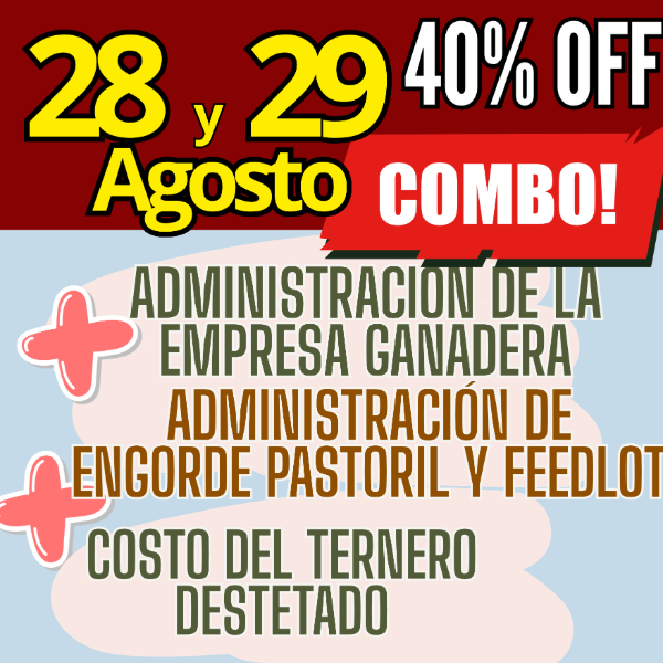 Producto - COMBO 3 CURSOS:Gestión Ganadera + Costo del Ternero + Engorde Pastoril y Feedlot - 0