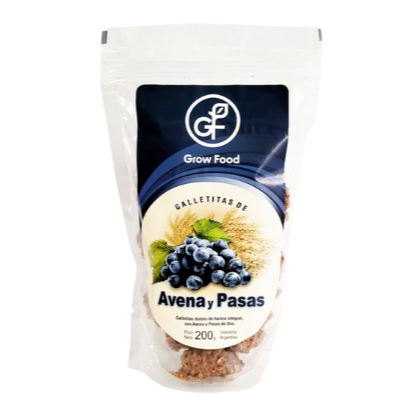 Producto - GROW FOOD GALLETAS DE AVENA Y PASAS X 200 GR