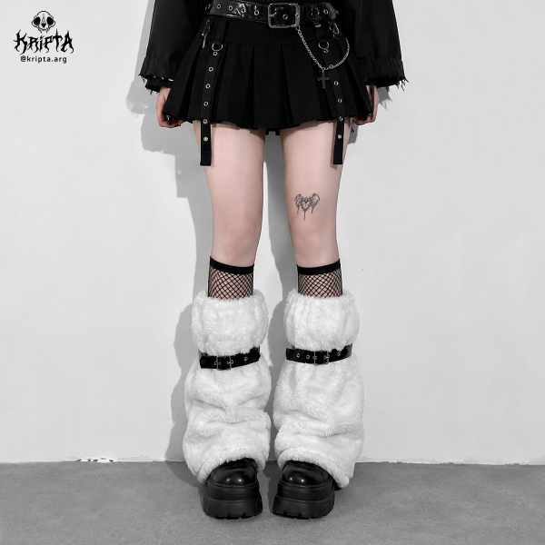 Producto - LIQUIDACIÓN: Polainas de peluche goth blancas