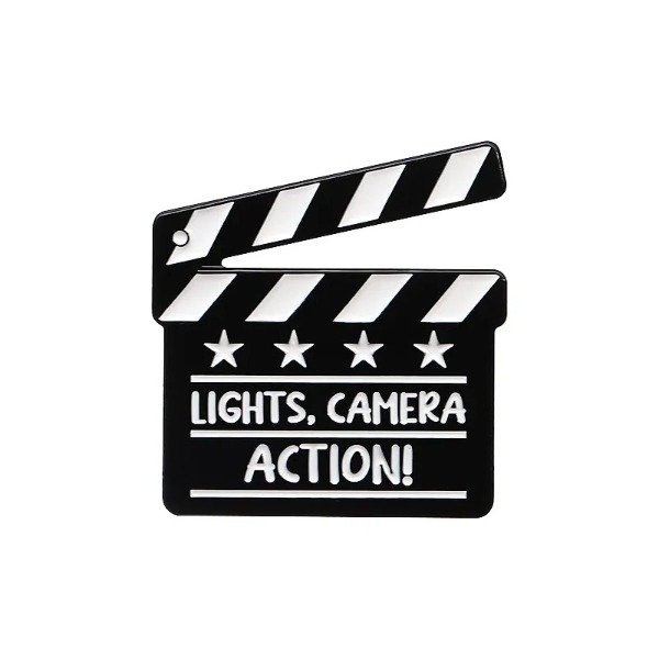 Producto - Pin claqueta de cine - Lights, camera, ACTION!
