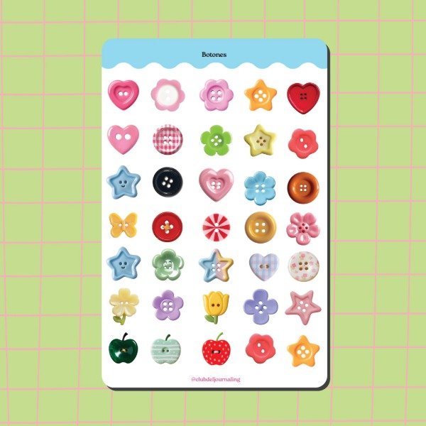 Producto - Stickers Botones - Detalles Retro Cute