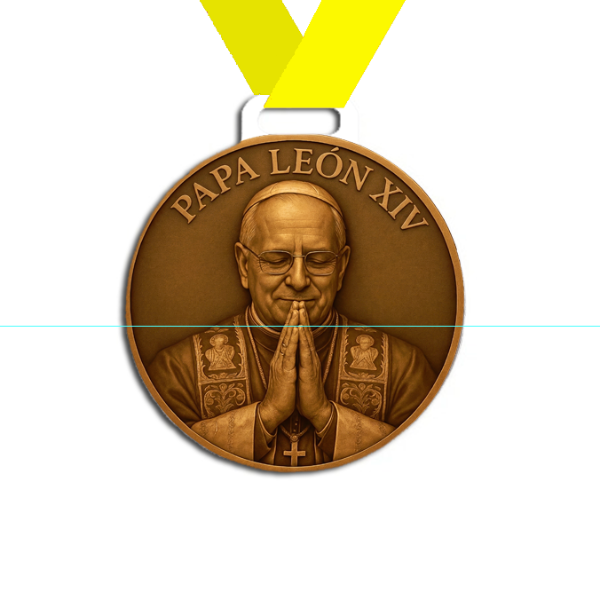Producto - Medalla Plastica Personalizada visita Papa León XIV #15 - 3
