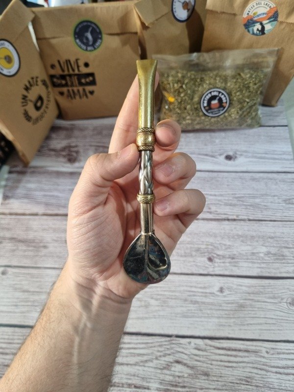 Producto - Bombillón Premium Súper Curvo de Alpaca con Terminaciones en Bronce - 5