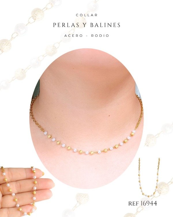 Producto - COLLAR  PERLAS Y BALINES REF 16944