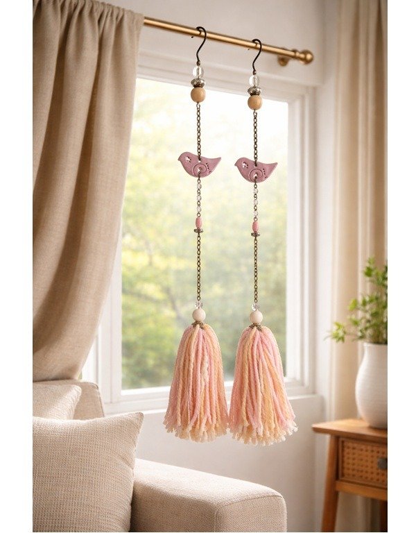 Producto - Borla Susurro de aves - Rosa Viejo