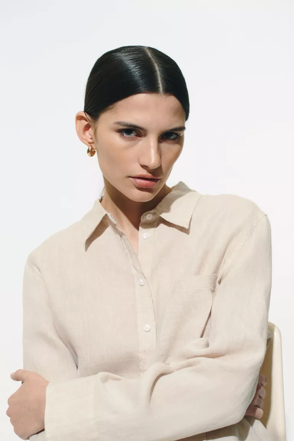 Producto - Camisa Azucena Beige 100 Lino
