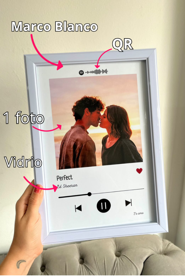 Producto - Cuadro Spotify Personalizado Con Marco y vidrio 20x30 + 1 cm