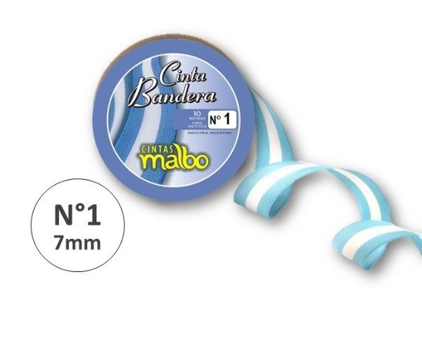 Producto - CINTA/BANDERA ARGENTINA Nro 1 07mm x10m.